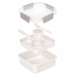 Double Layer Lunch Box with Spoon and Fork 1374